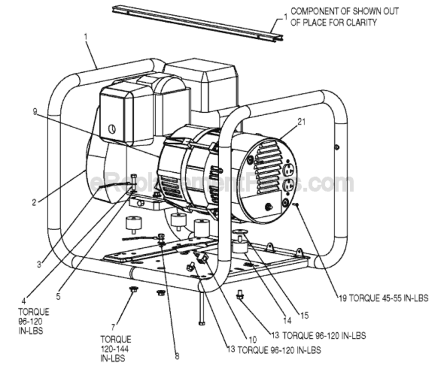 Page A Diagram and Parts List for CH250 Type 1 Porter Cable Generator